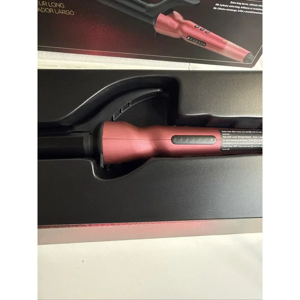 Bio Ionic Long Barrel 1” Curling Iron with Moisture Heat Technology